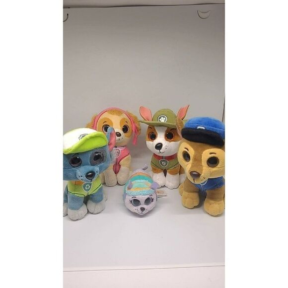 LOT of (5) Paw Patrol Ty Beanie Boos Stuffed Animals Plush - Picture 1 of 8
